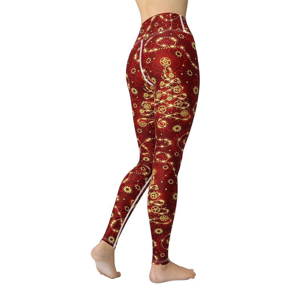 Steampunk Christmas Yoga Leggings