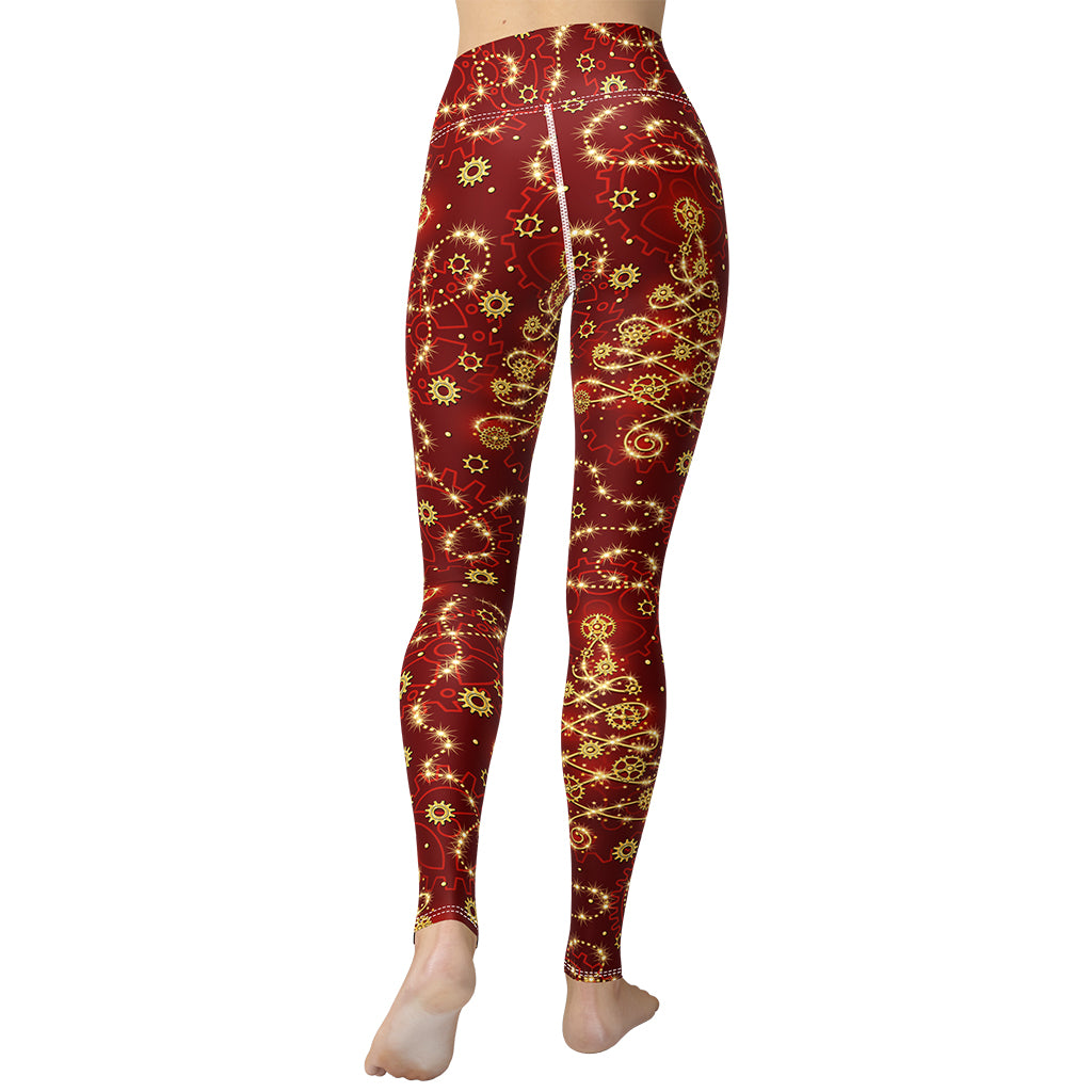 Steampunk Christmas Yoga Leggings