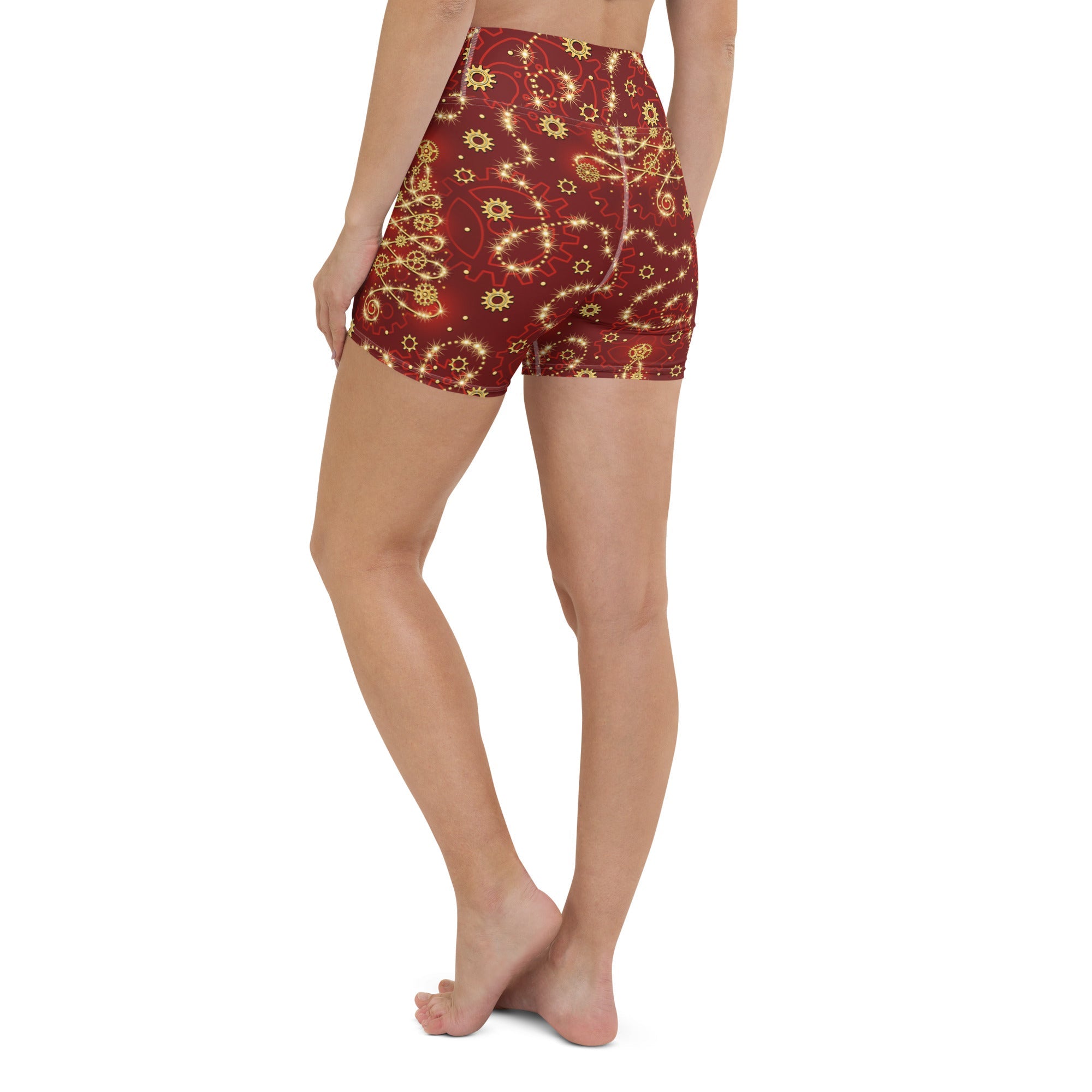 Steampunk Christmas Yoga Shorts