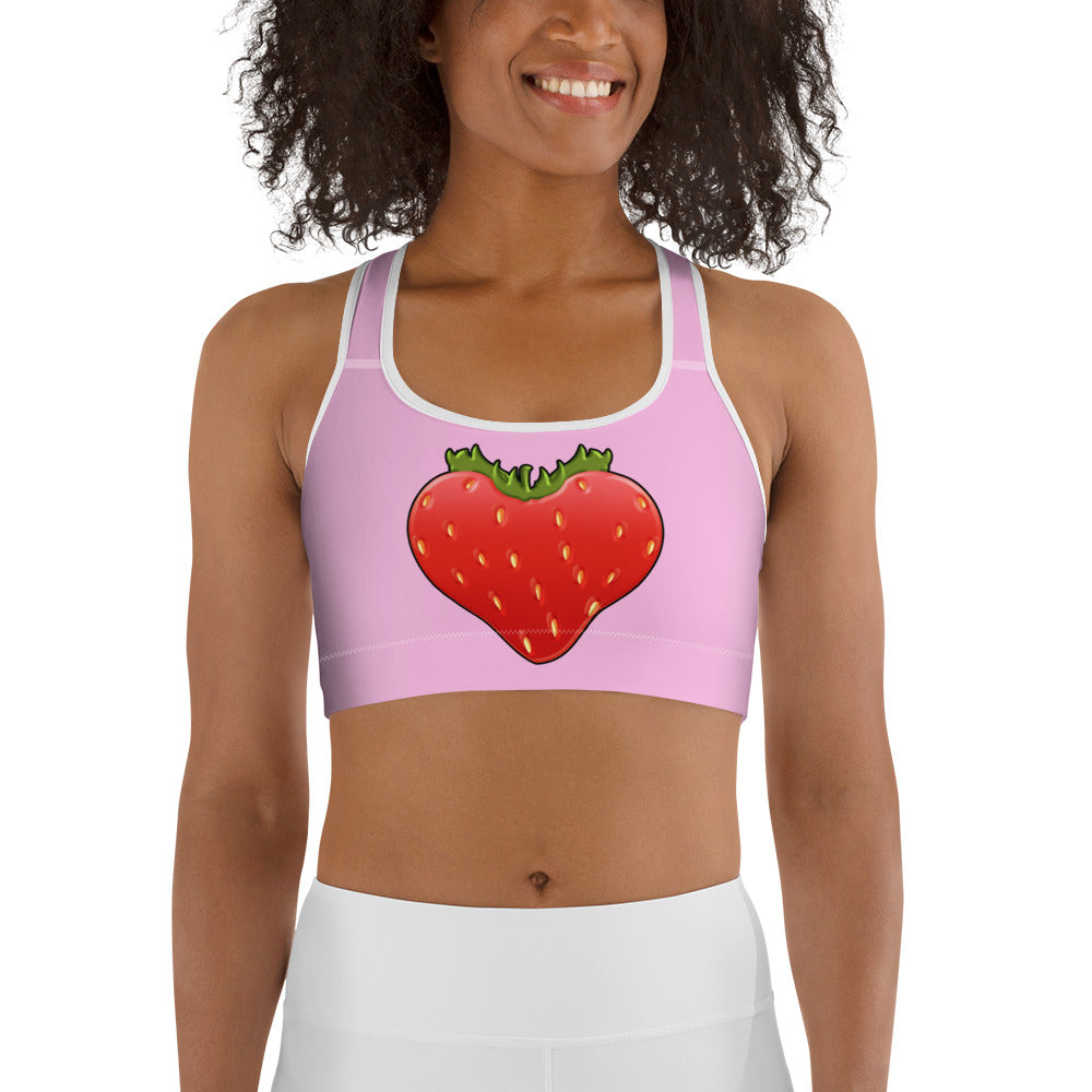 Strawberry Heart Shaped Sports Bra