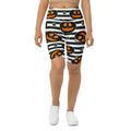 Striped Jack O'lanterns Biker Shorts