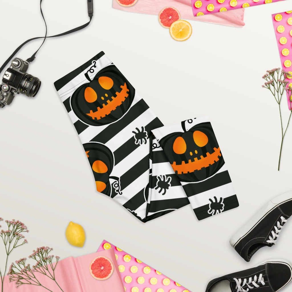 Striped Jack O'lanterns Capris