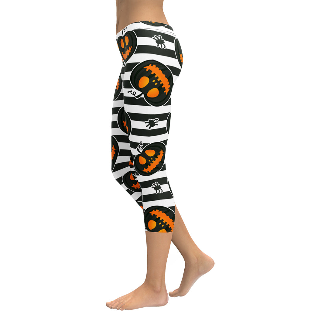 Striped Jack O'lanterns Capris