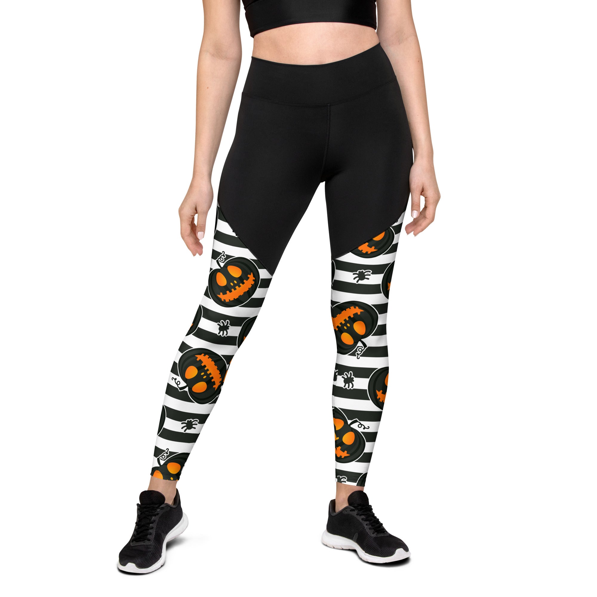 Striped Jack O'lanterns Compression Leggings