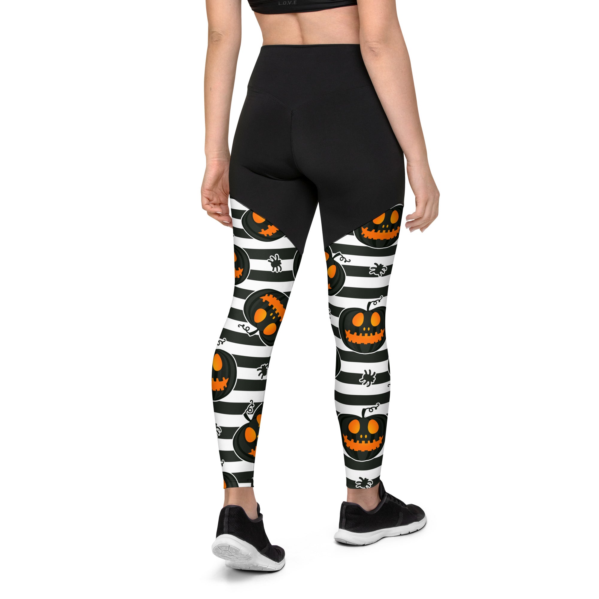 Striped Jack O'lanterns Compression Leggings