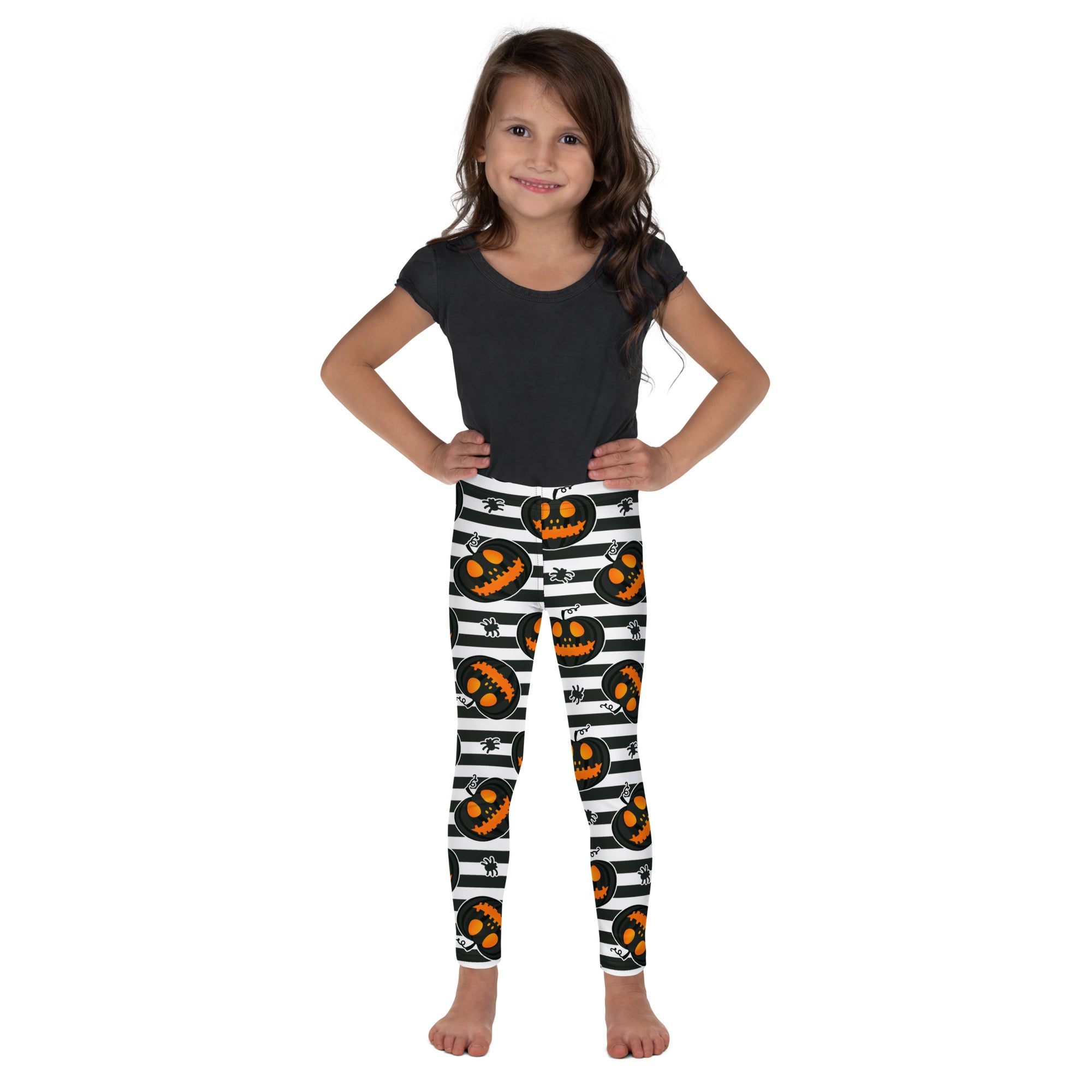 Striped Jack O'lanterns Kid's Leggings