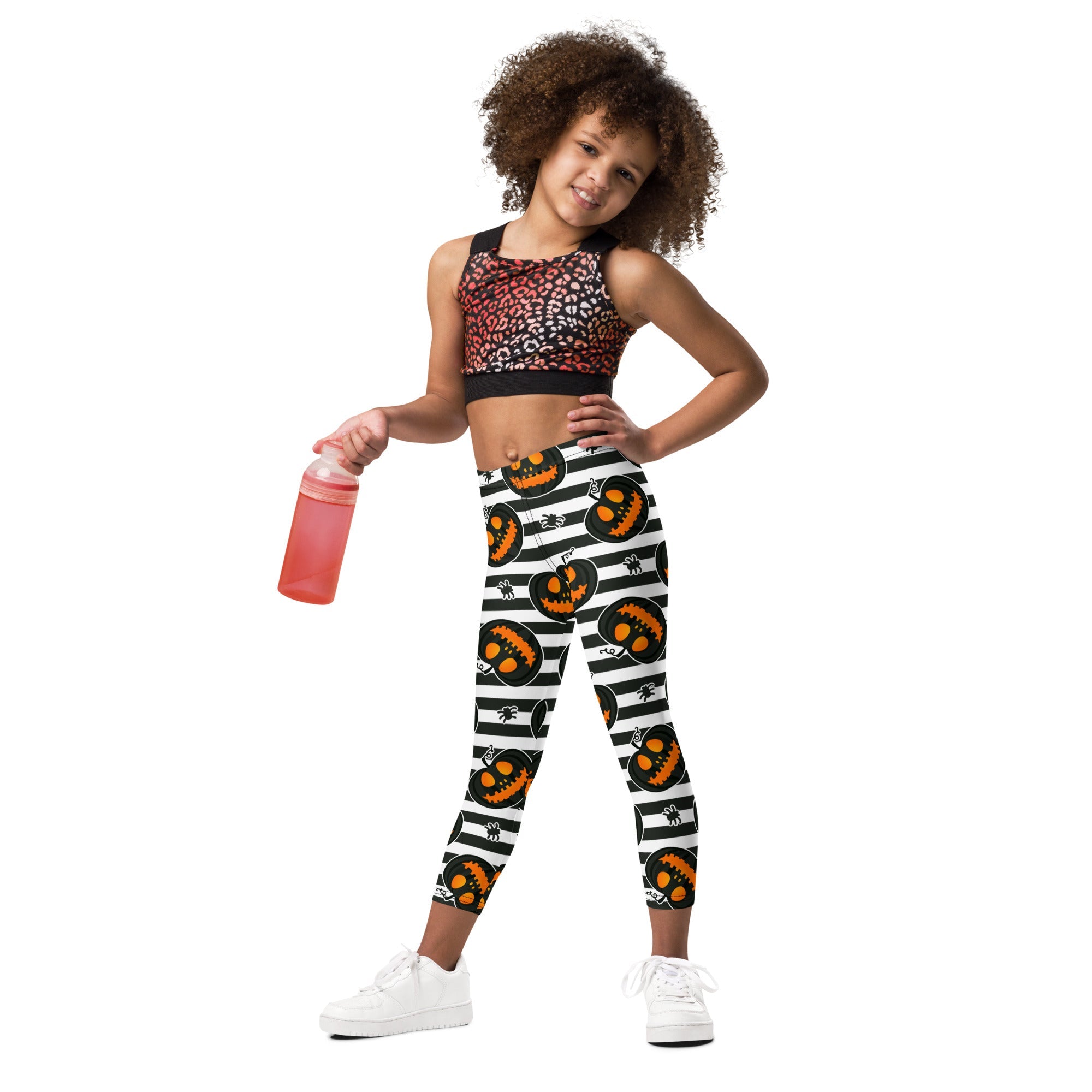 Striped Jack O'lanterns Kid's Leggings