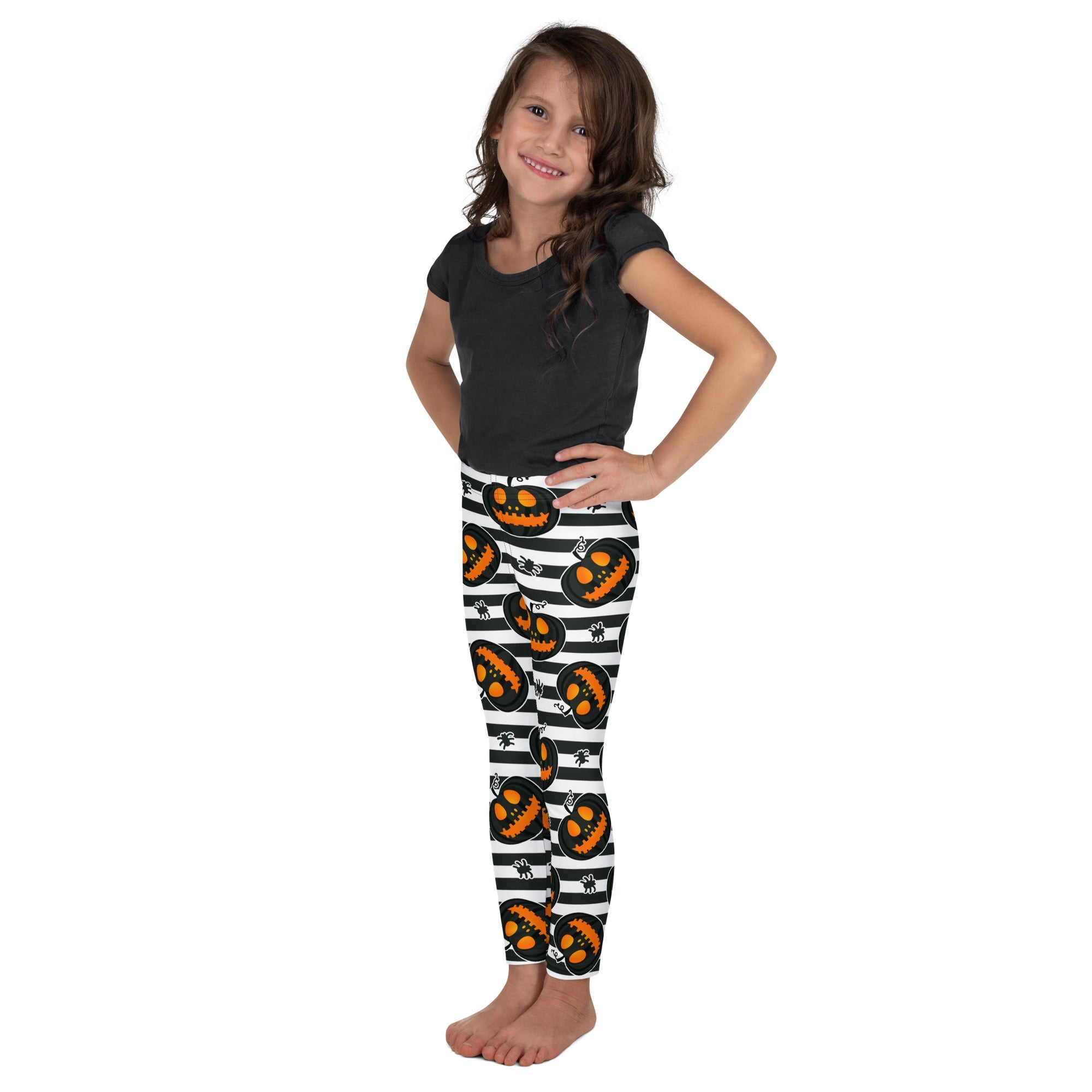 Striped Jack O'lanterns Kid's Leggings