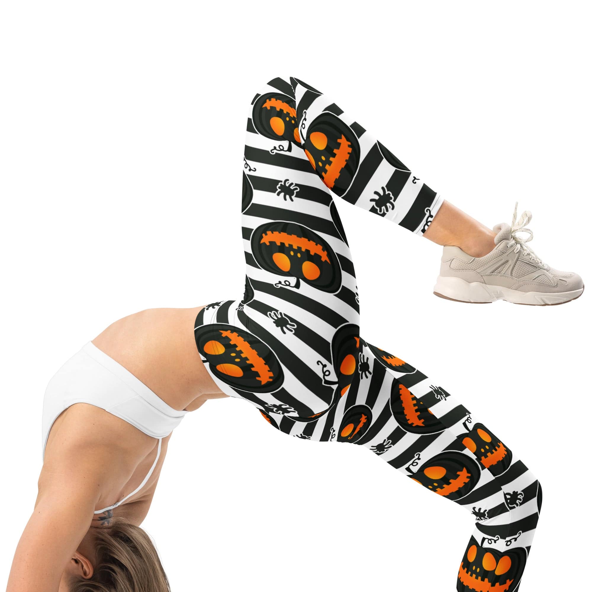 Striped Jack O'lanterns Leggings