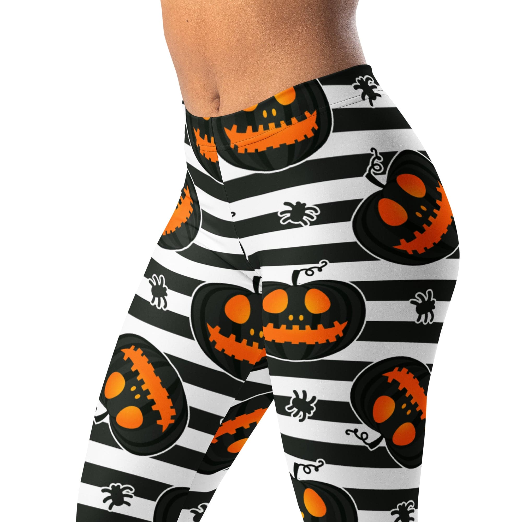 Striped Jack O'lanterns Leggings