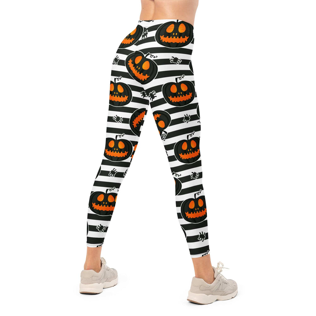 Striped Jack O'lanterns Leggings