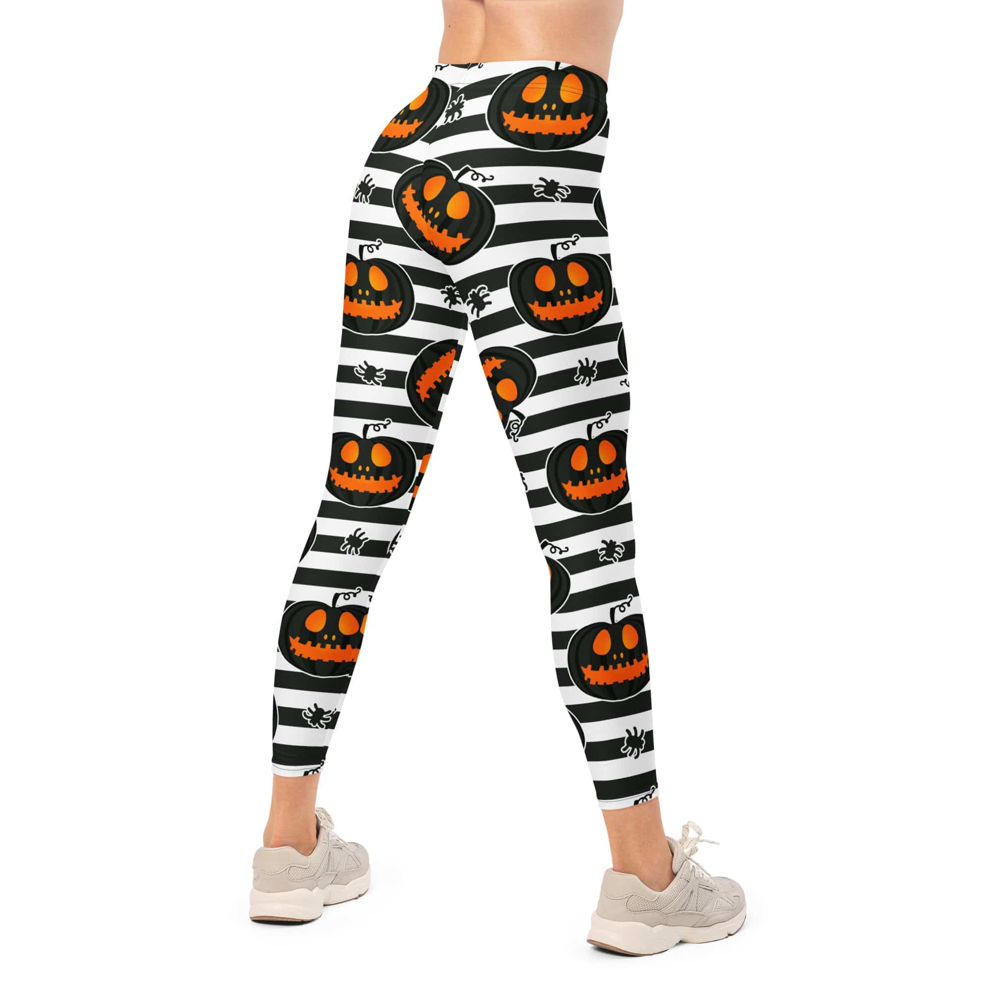 Striped Jack O'lanterns Leggings