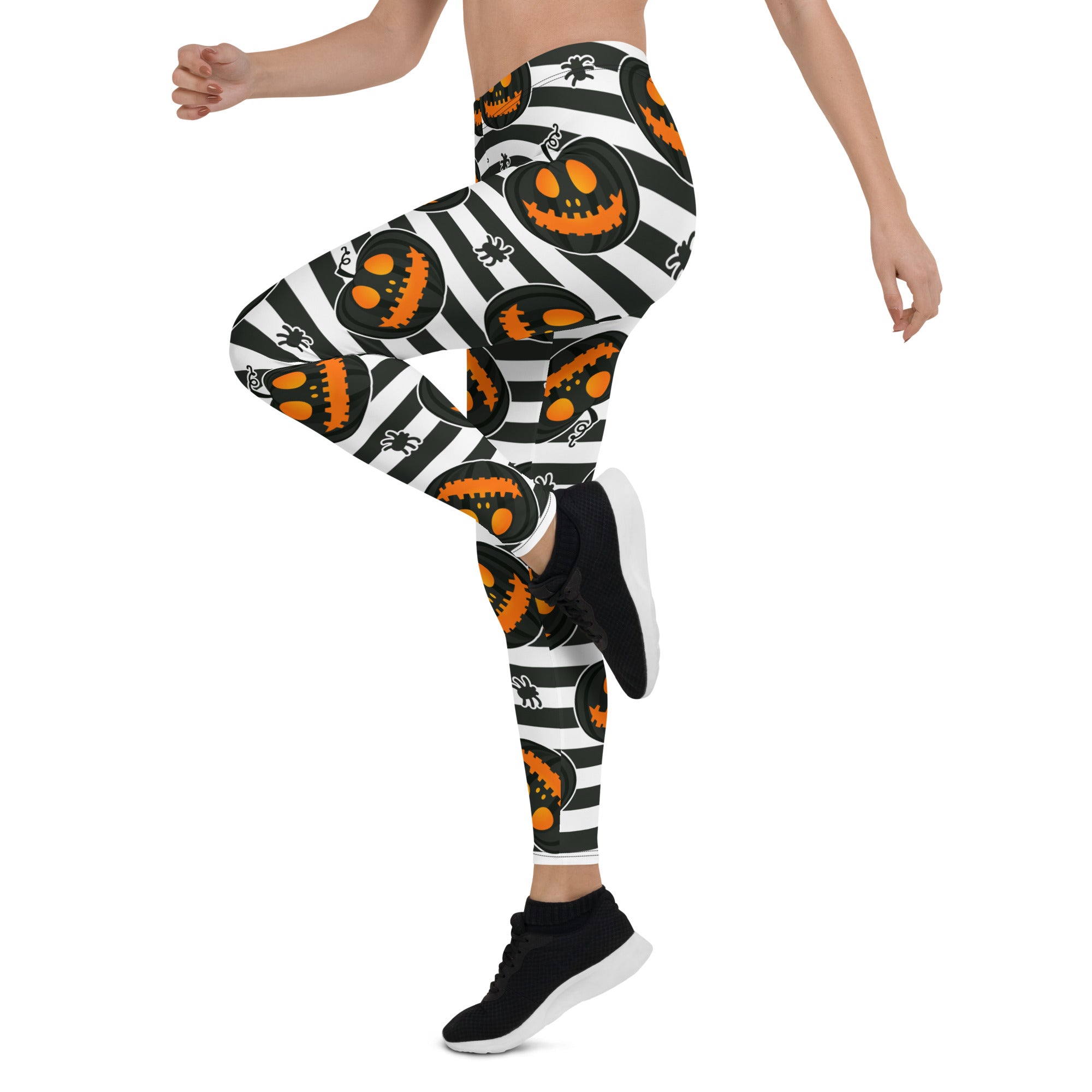 Striped Jack O'lanterns Leggings