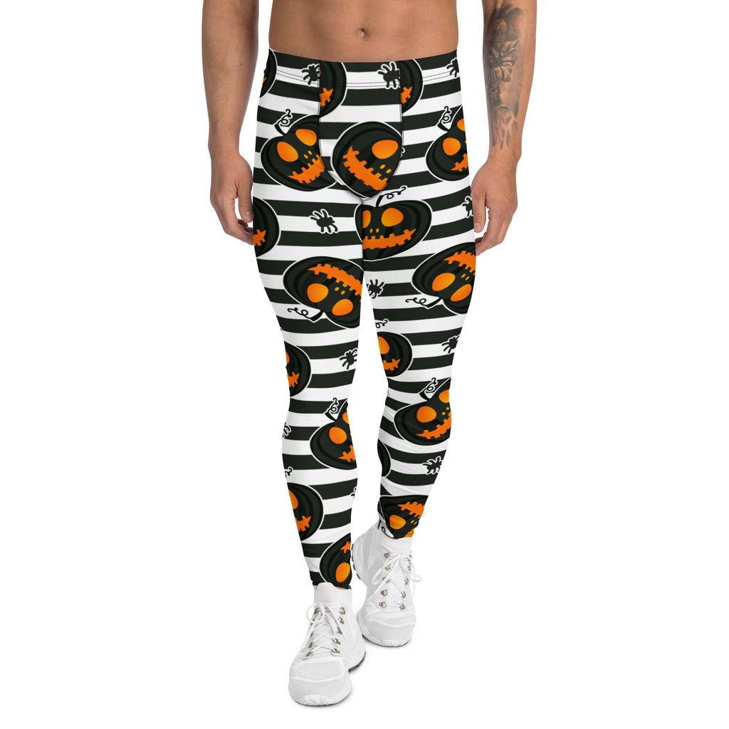 Striped Jack O'lanterns Men's Leggings