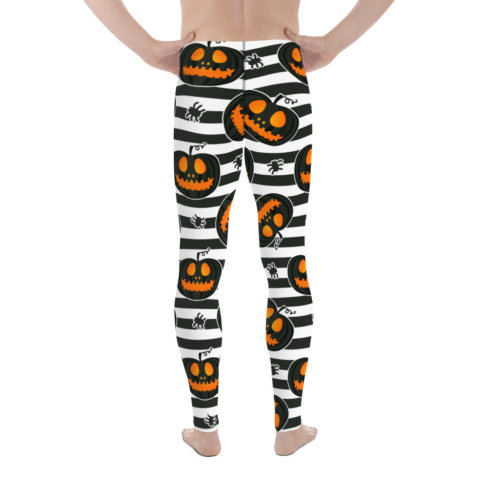 Striped Jack O'lanterns Men's Leggings