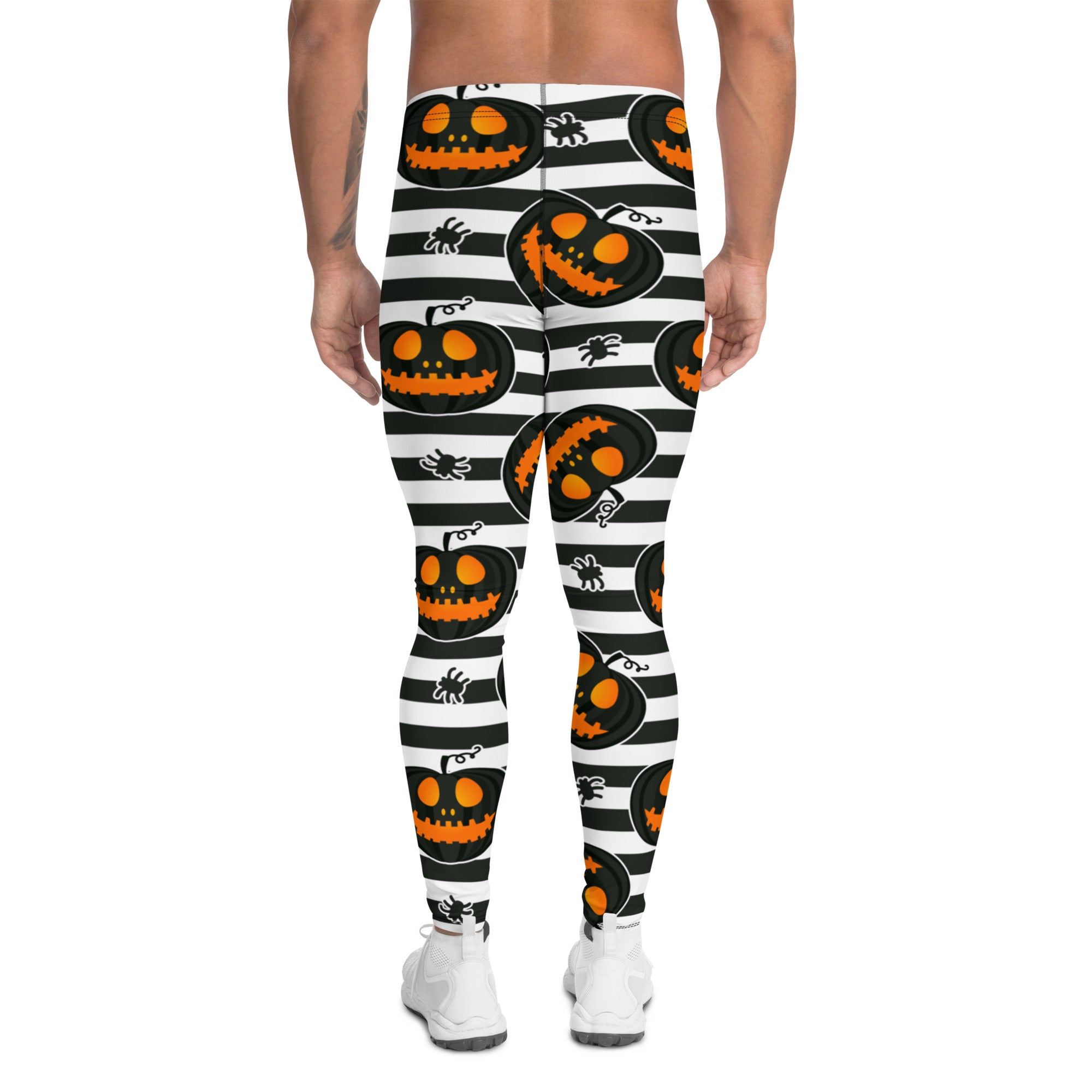 Striped Jack O'lanterns Men's Leggings