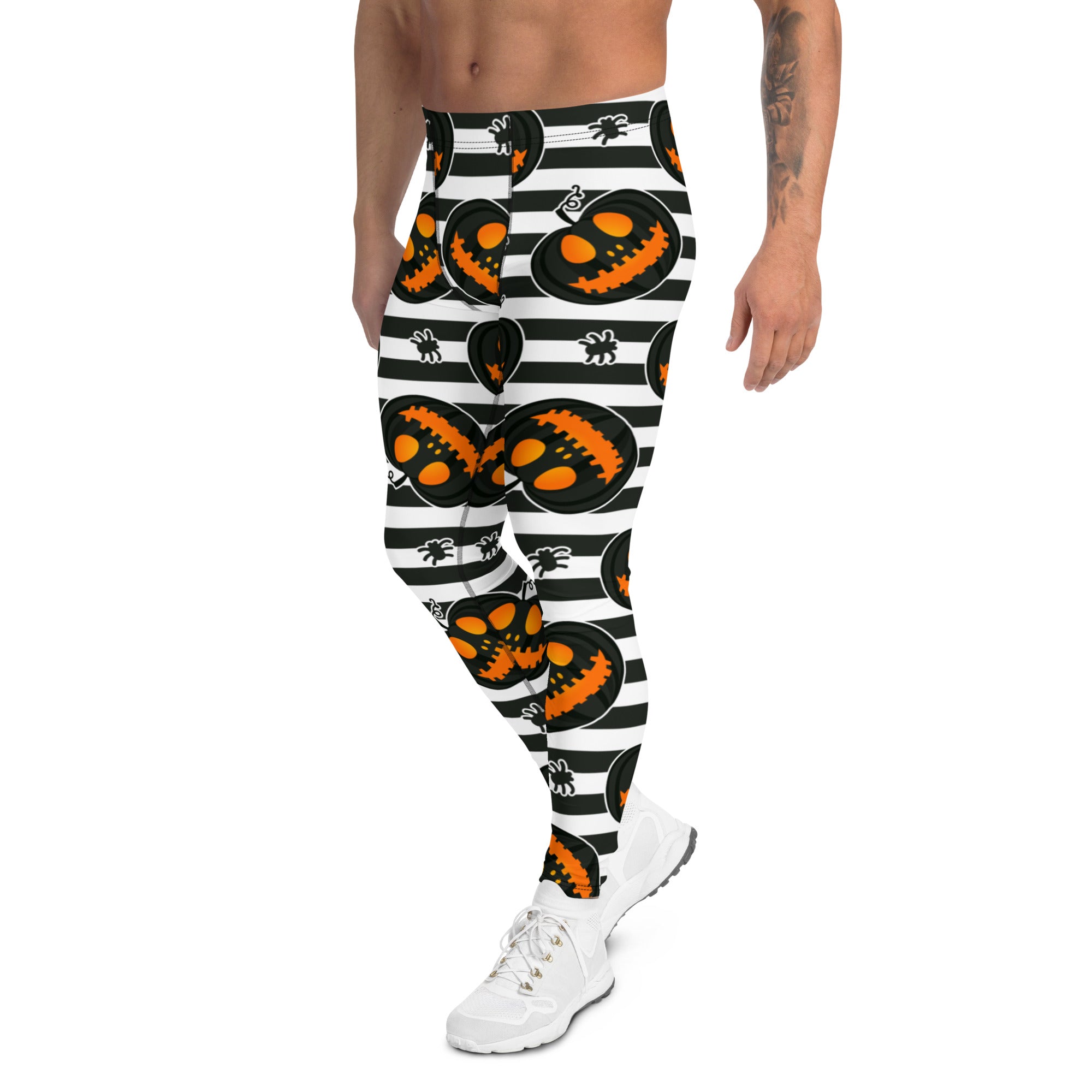 Striped Jack O'lanterns Men's Leggings