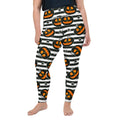 Striped Jack O'lanterns Plus Size Leggings
