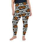 Striped Jack O'lanterns Plus Size Leggings