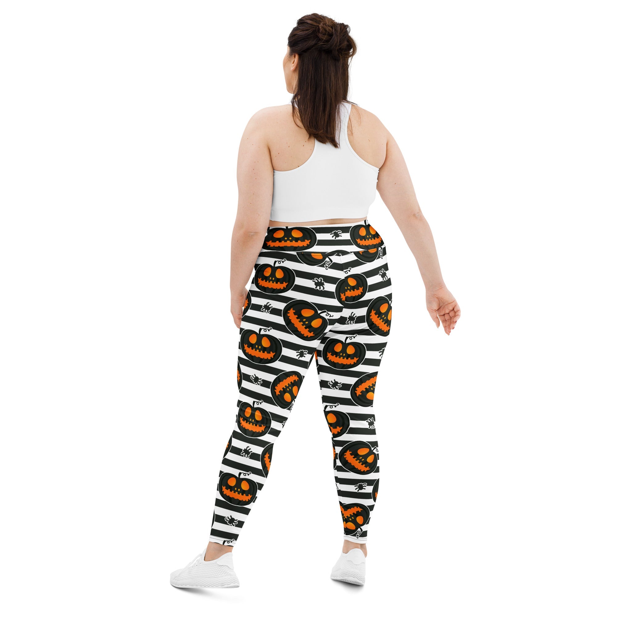 Striped Jack O'lanterns Plus Size Leggings