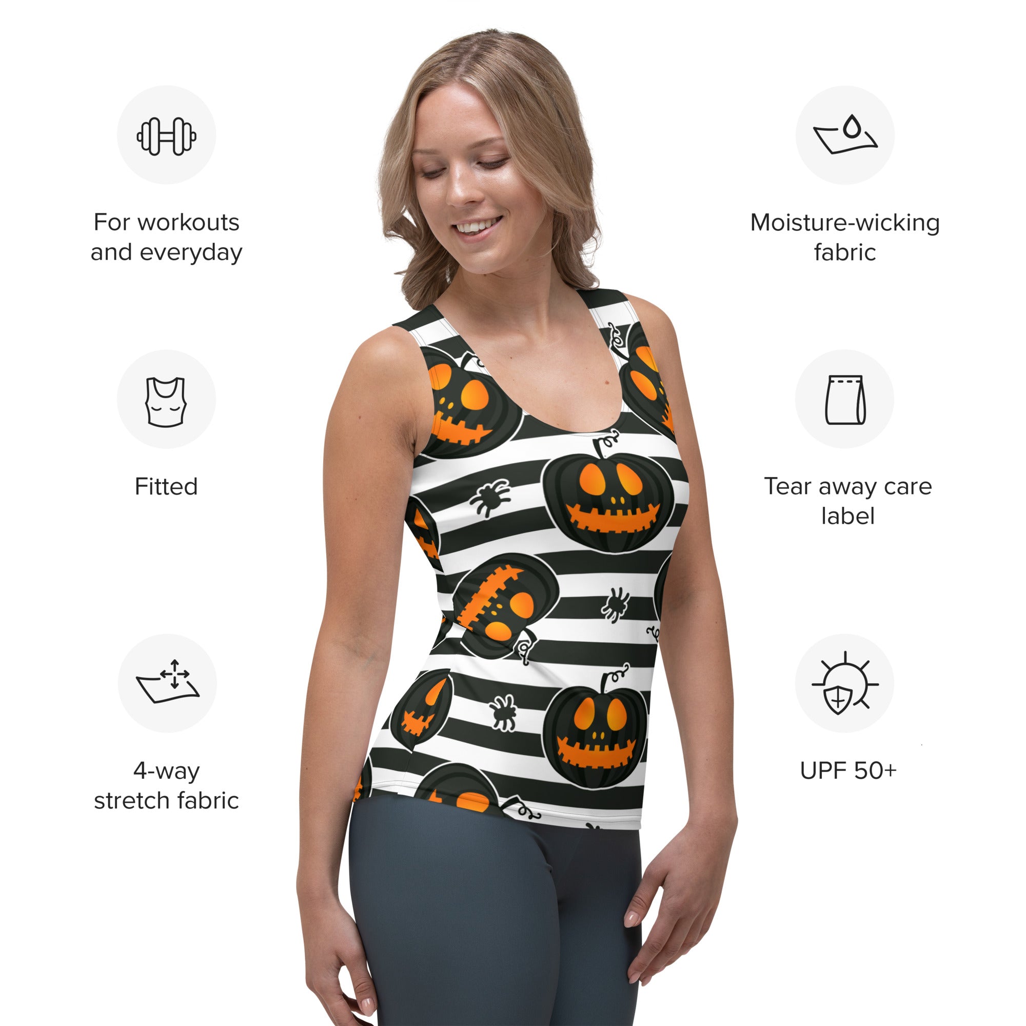 Striped Jack O'lanterns Tank Top