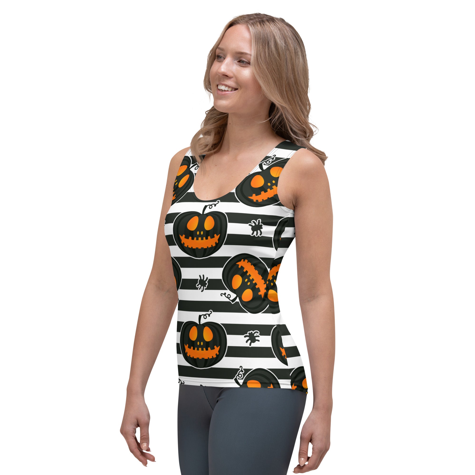 Striped Jack O'lanterns Tank Top