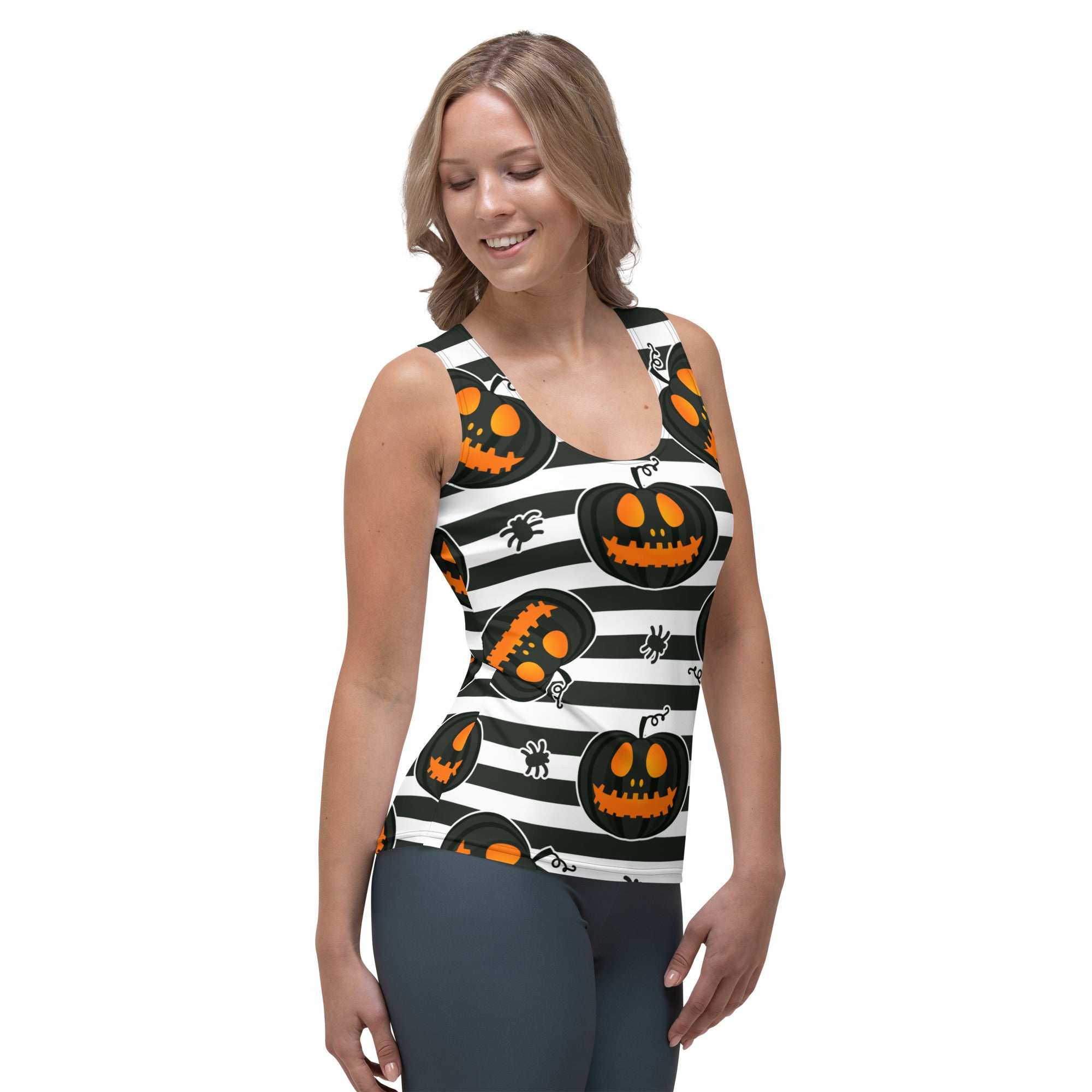 Striped Jack O'lanterns Tank Top