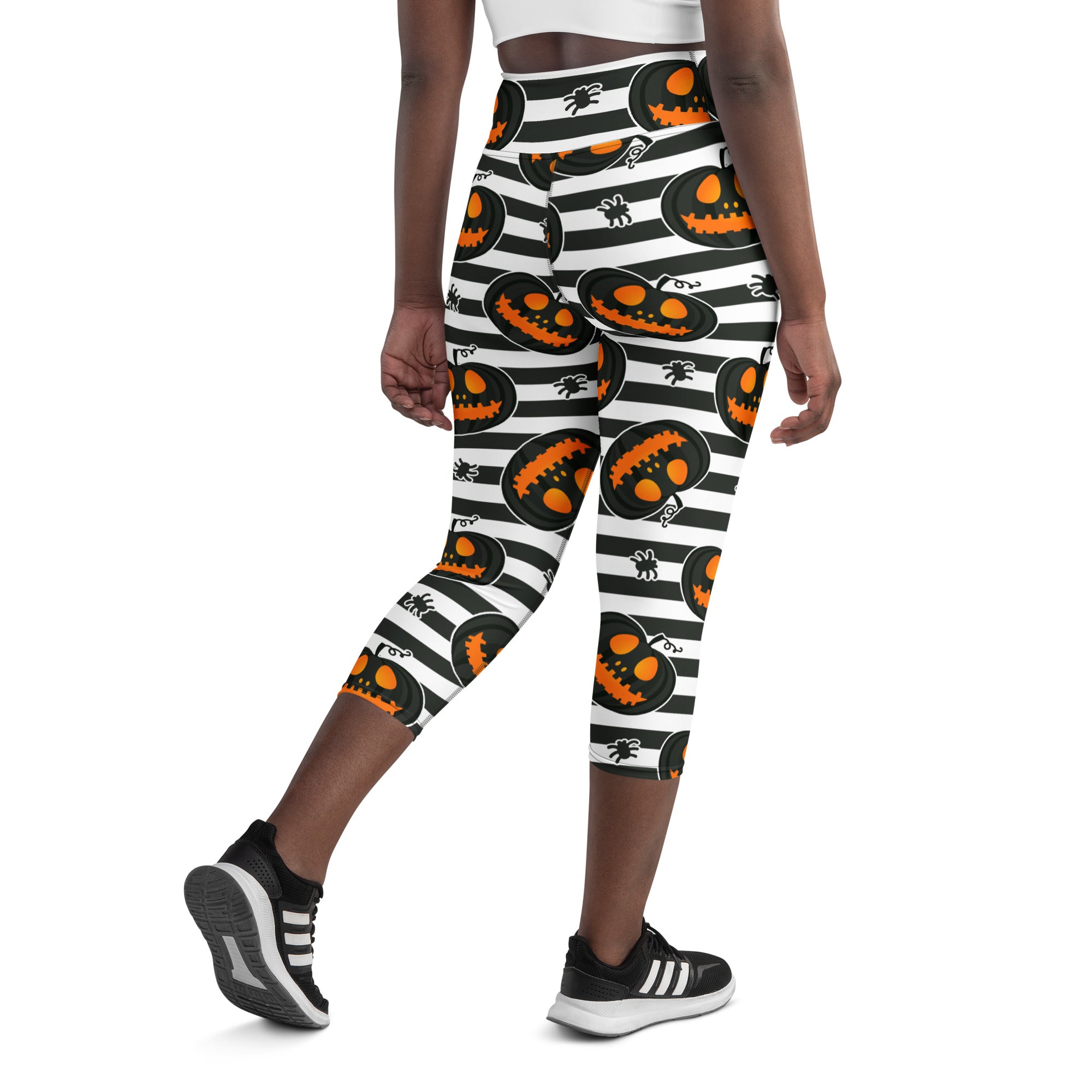 Striped Jack O'lanterns Yoga Capris