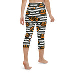 Striped Jack O'lanterns Yoga Capris