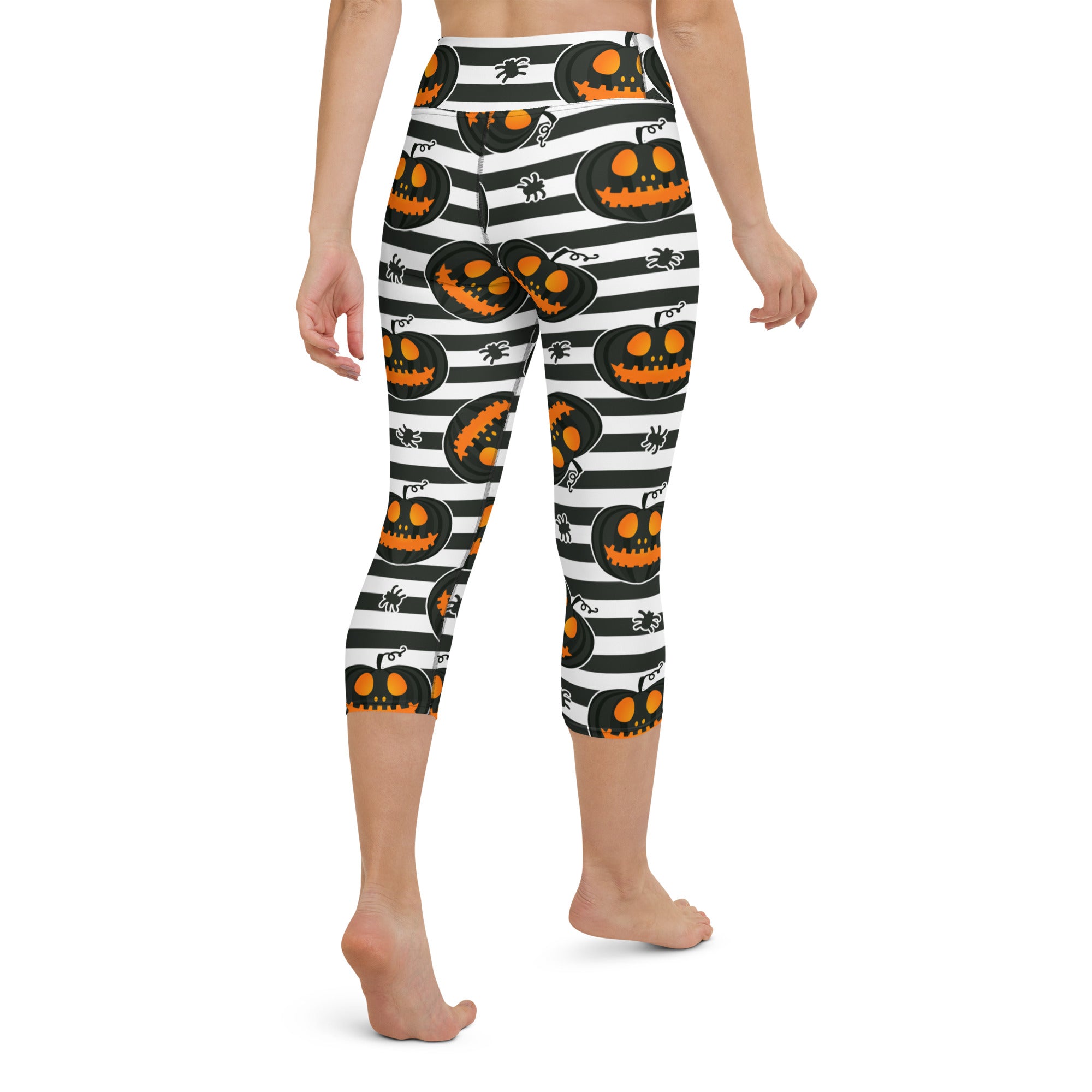 Striped Jack O'lanterns Yoga Capris