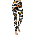 Striped Jack O'lanterns Yoga Leggings