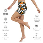 Striped Jack O'lanterns Yoga Shorts