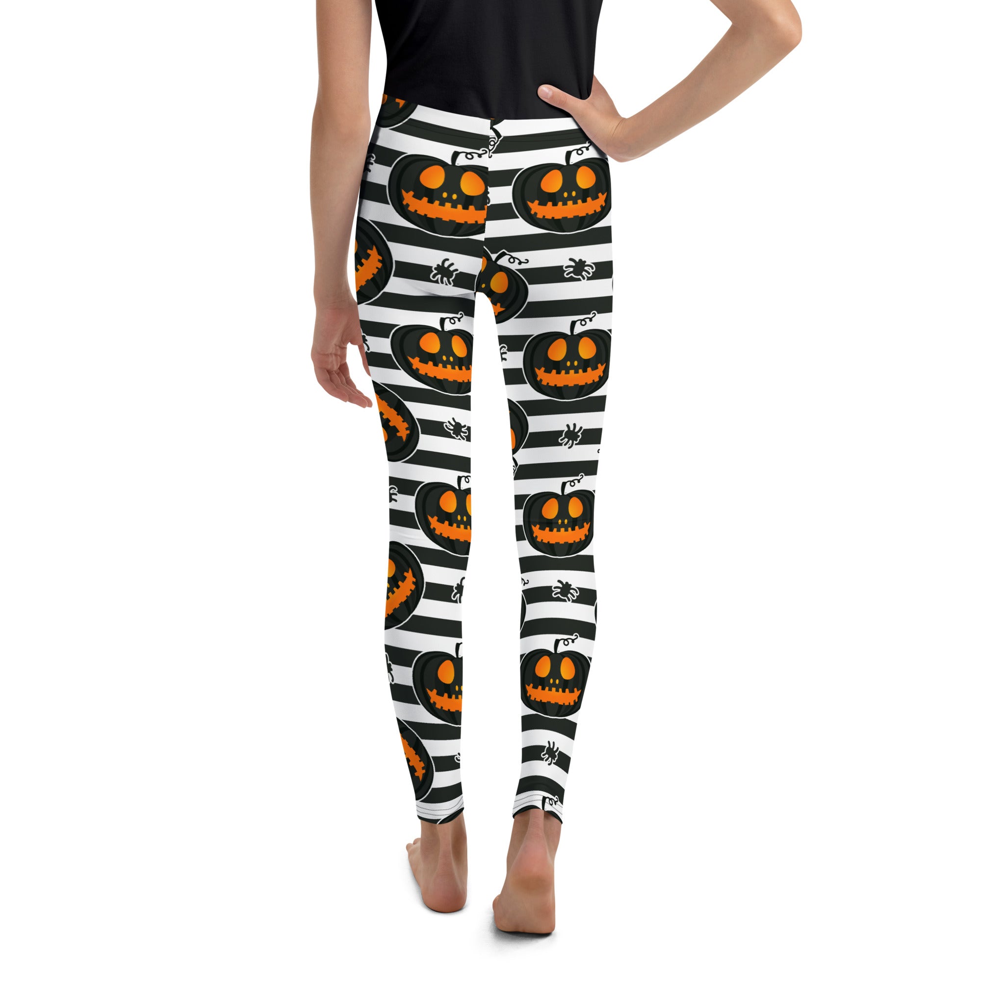 Striped Jack O'lanterns Youth Leggings