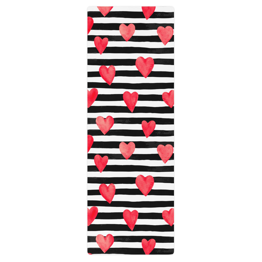 Stripes & Hearts Yoga Mat