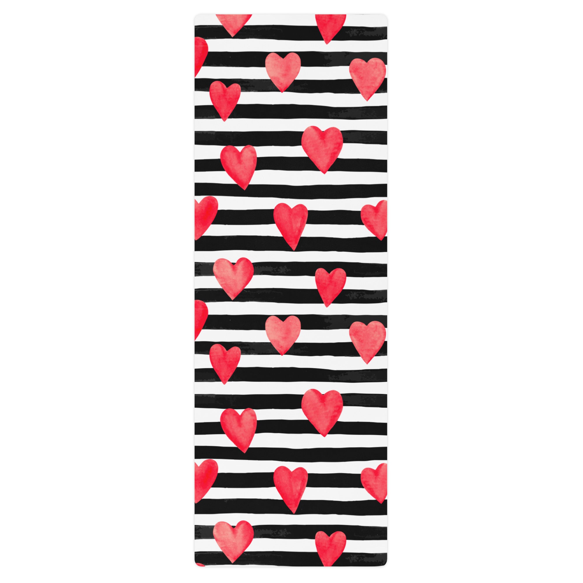 Stripes & Hearts Yoga Mat