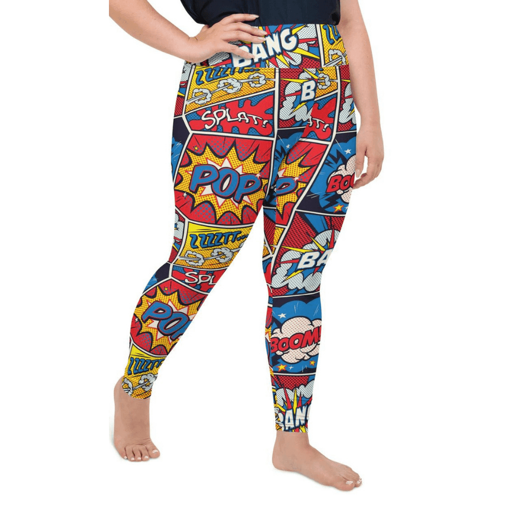 Superhero Comics Plus Size Leggings