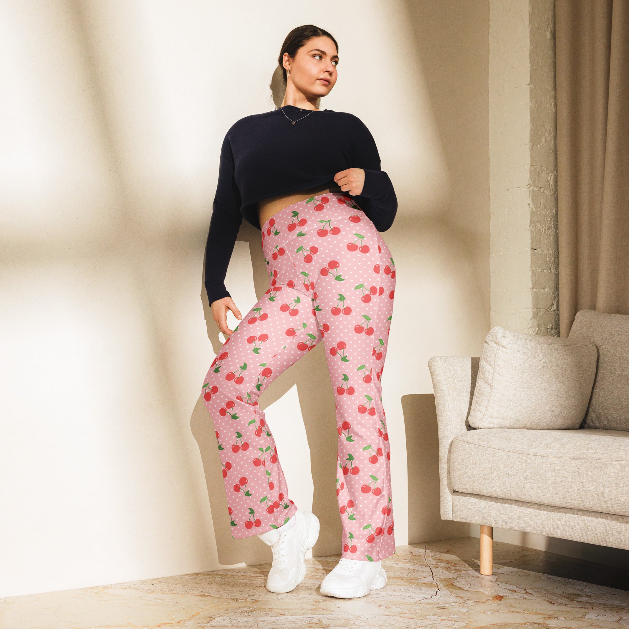Sweet Cherry Flare Leggings