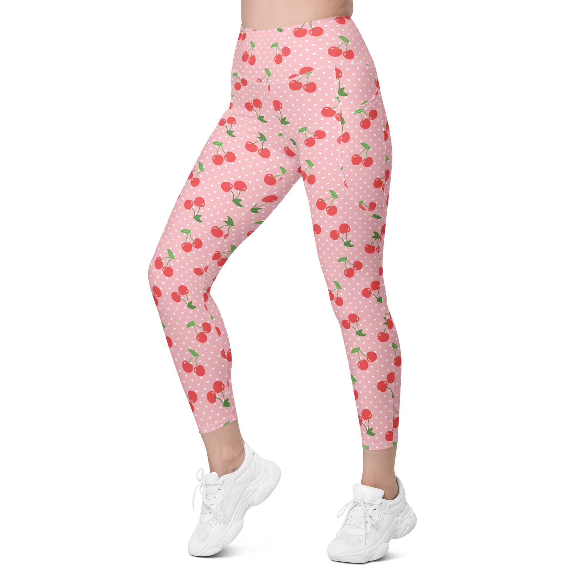 Sweet Cherry Leggings With Pockets