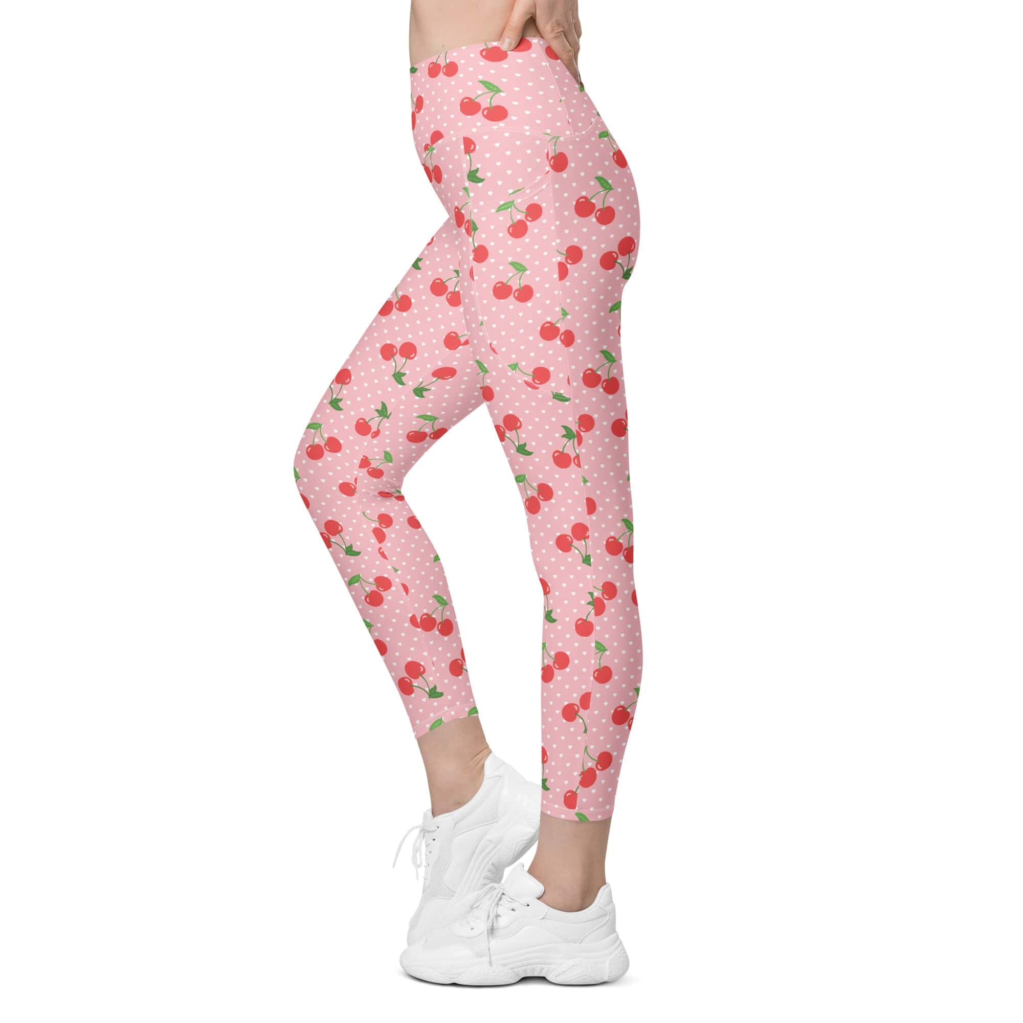 Sweet Cherry Leggings With Pockets