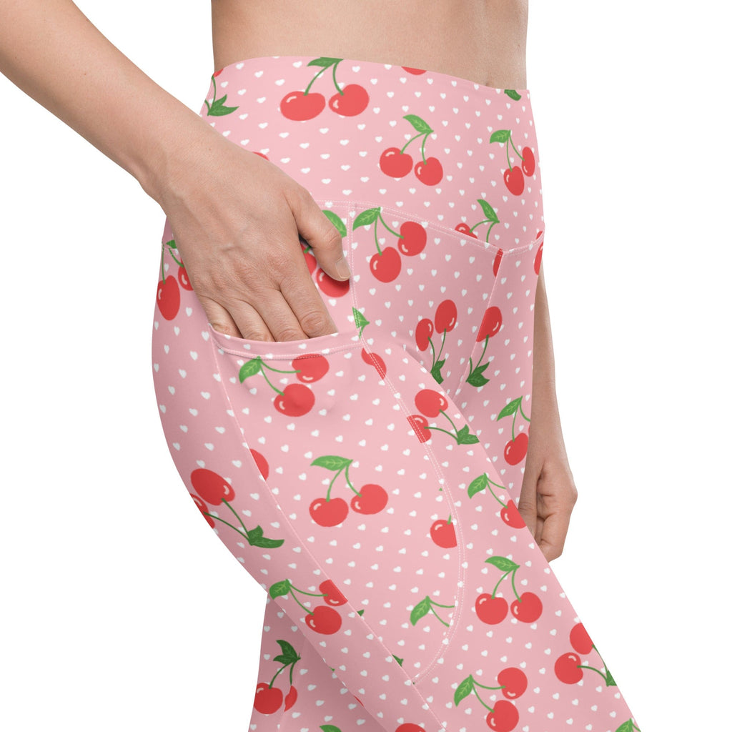 Sweet Cherry Leggings With Pockets