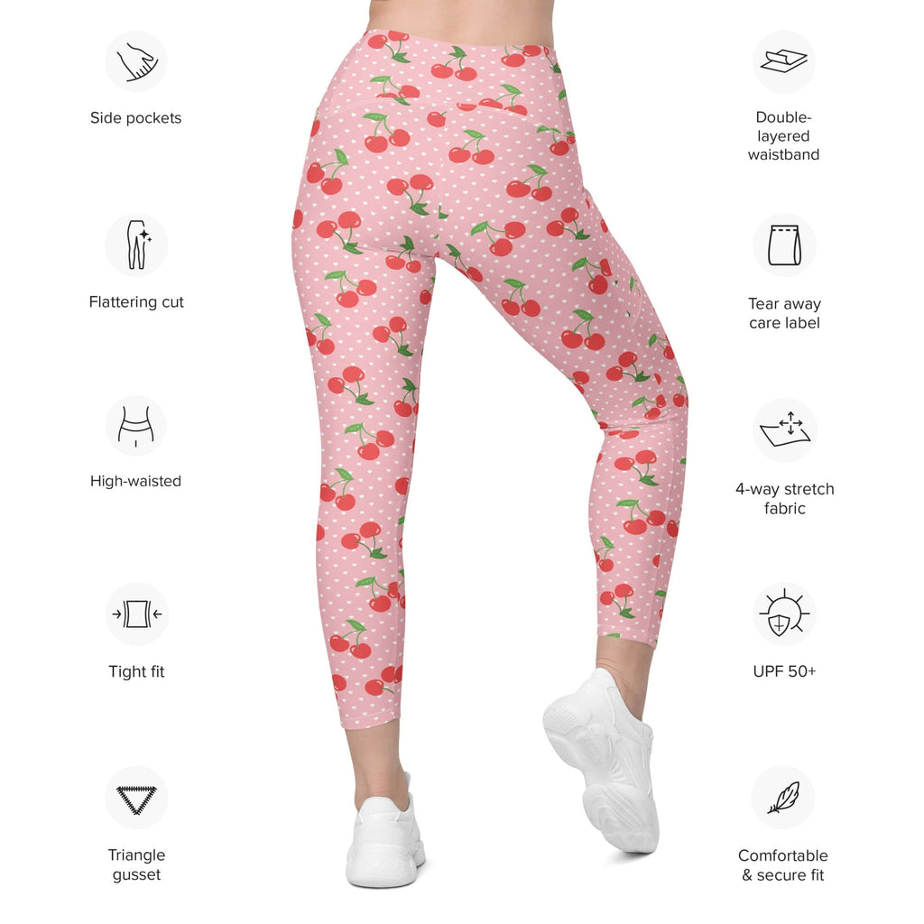Sweet Cherry Leggings With Pockets