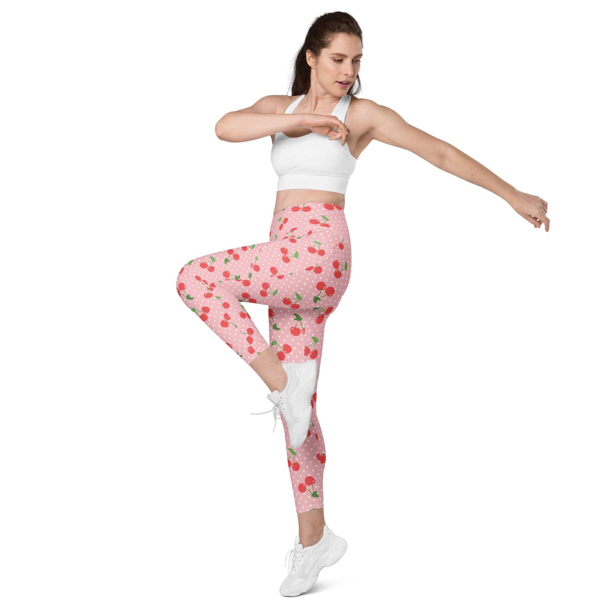 Sweet Cherry Leggings With Pockets