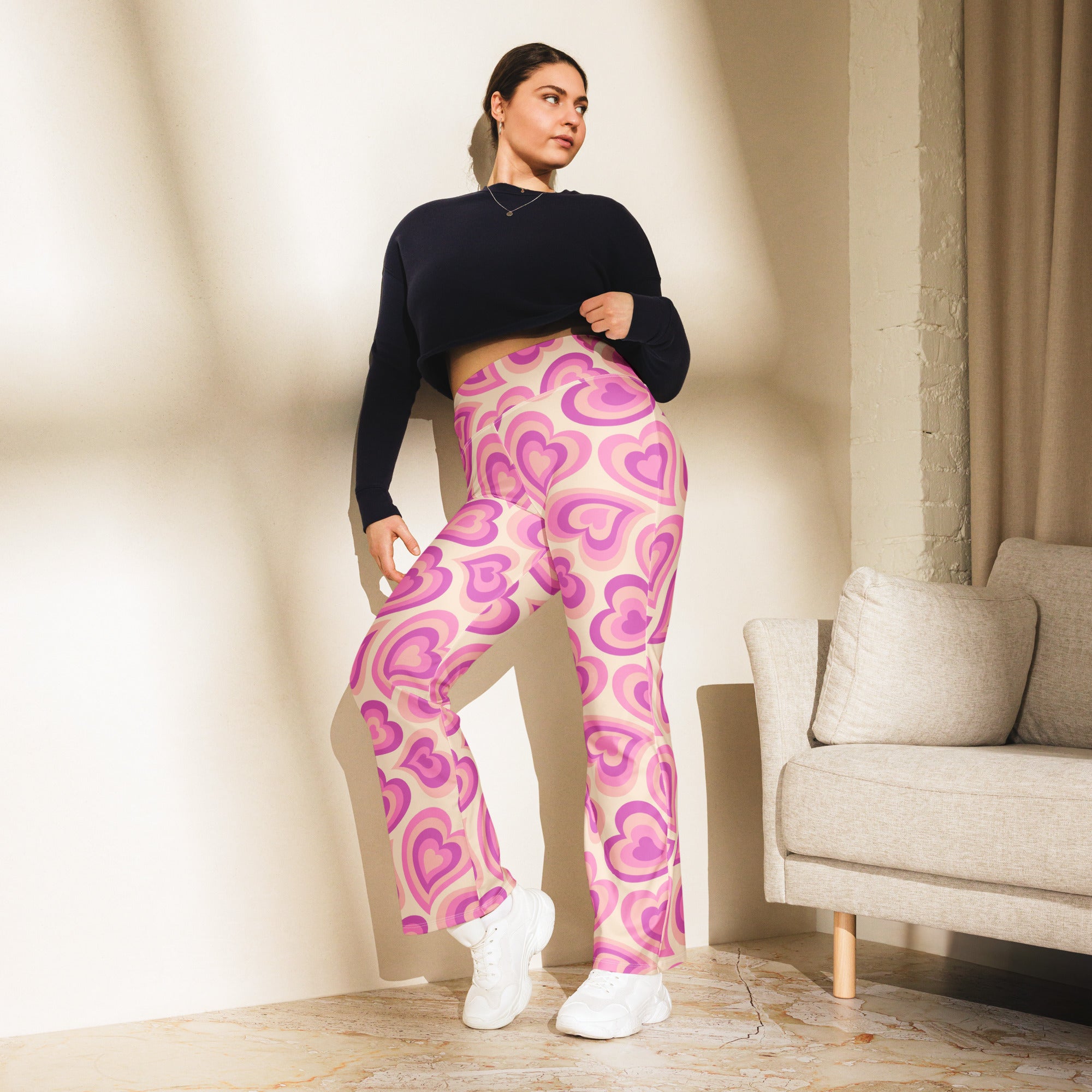 Sweetheart Swirls Flare leggings