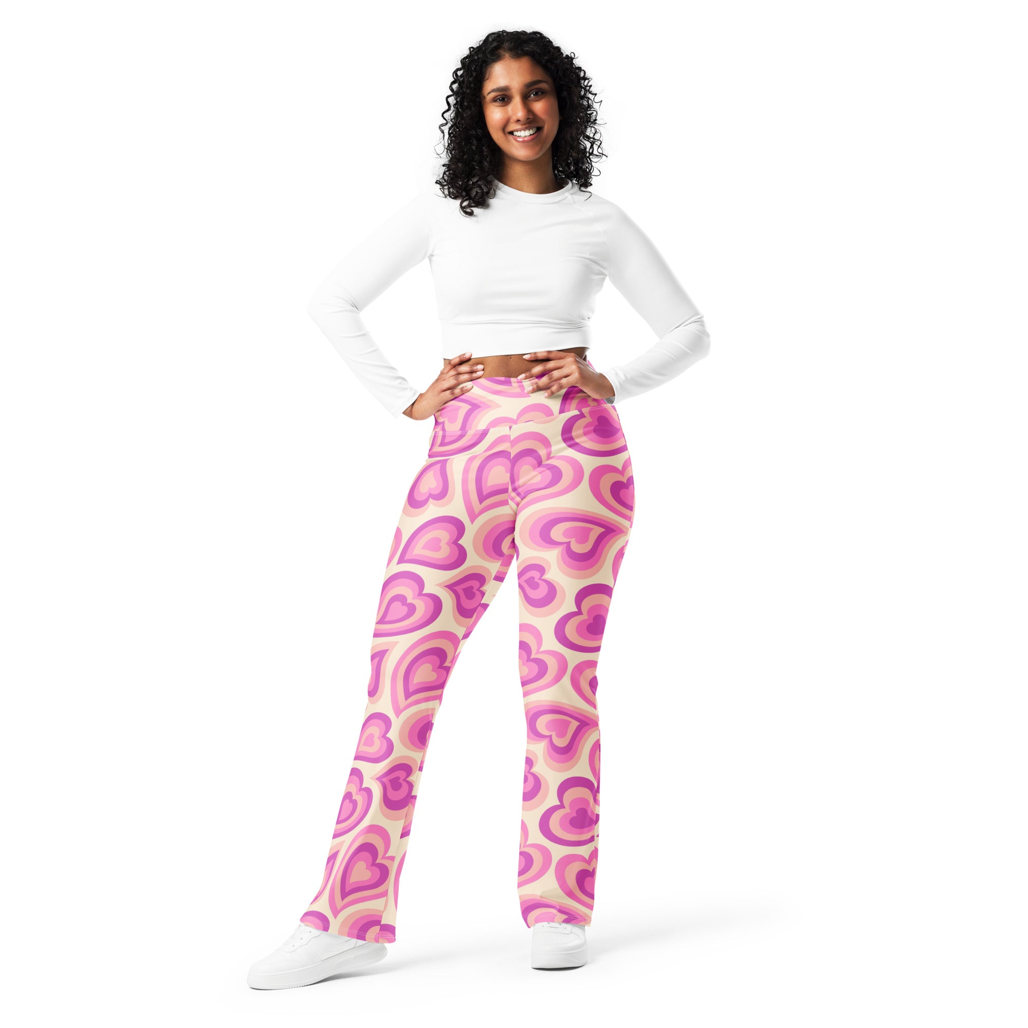 Sweetheart Swirls Flare leggings