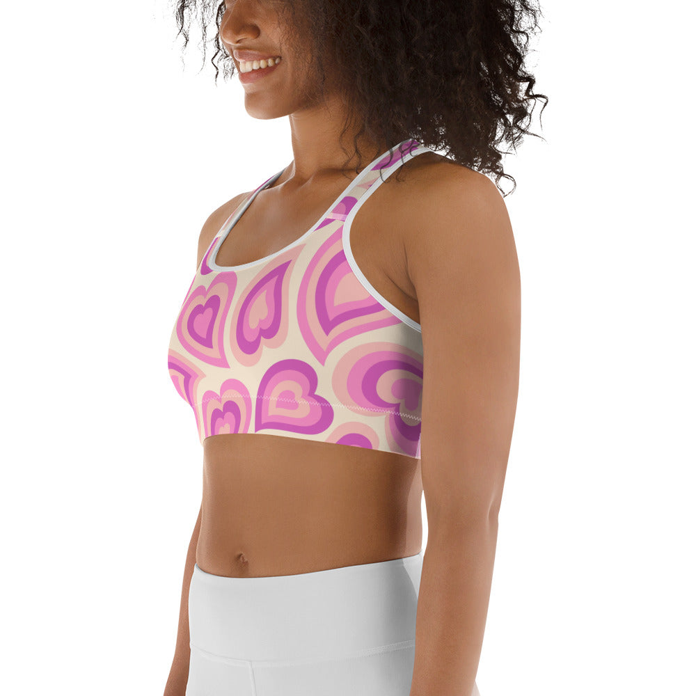 Sweetheart Swirls Sports Bra