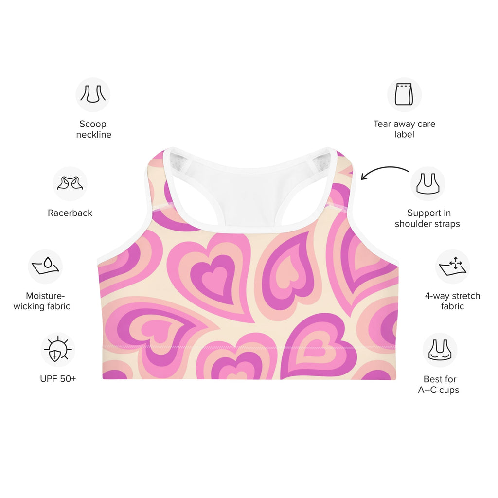 Sweetheart Swirls Sports Bra