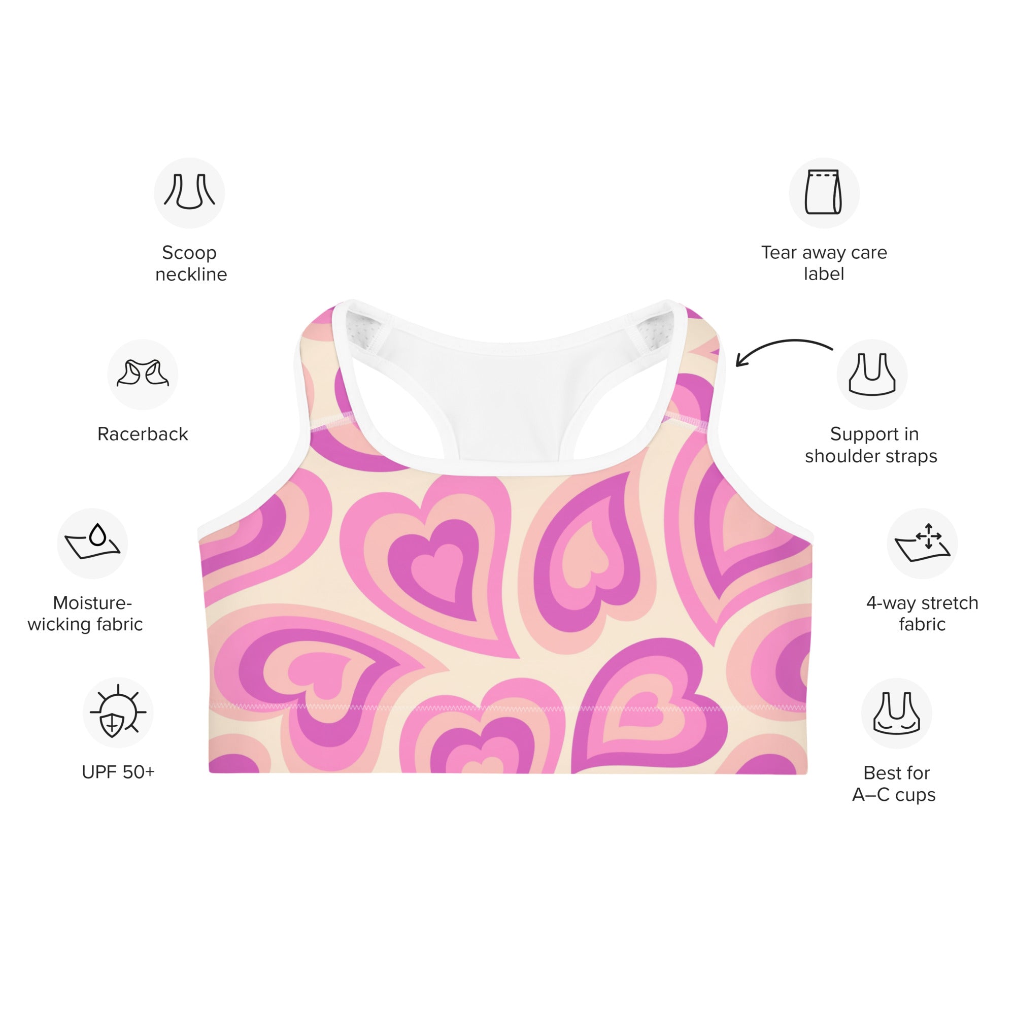 Sweetheart Swirls Sports Bra