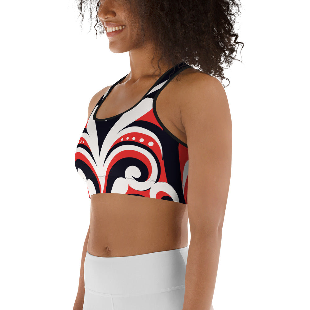 Swirl Heart Shaped Sports Bra