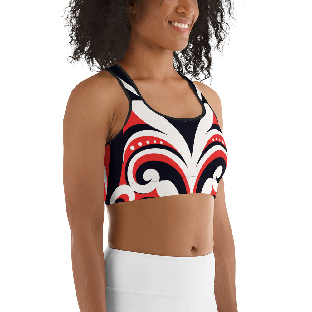 Swirl Heart Shaped Sports Bra