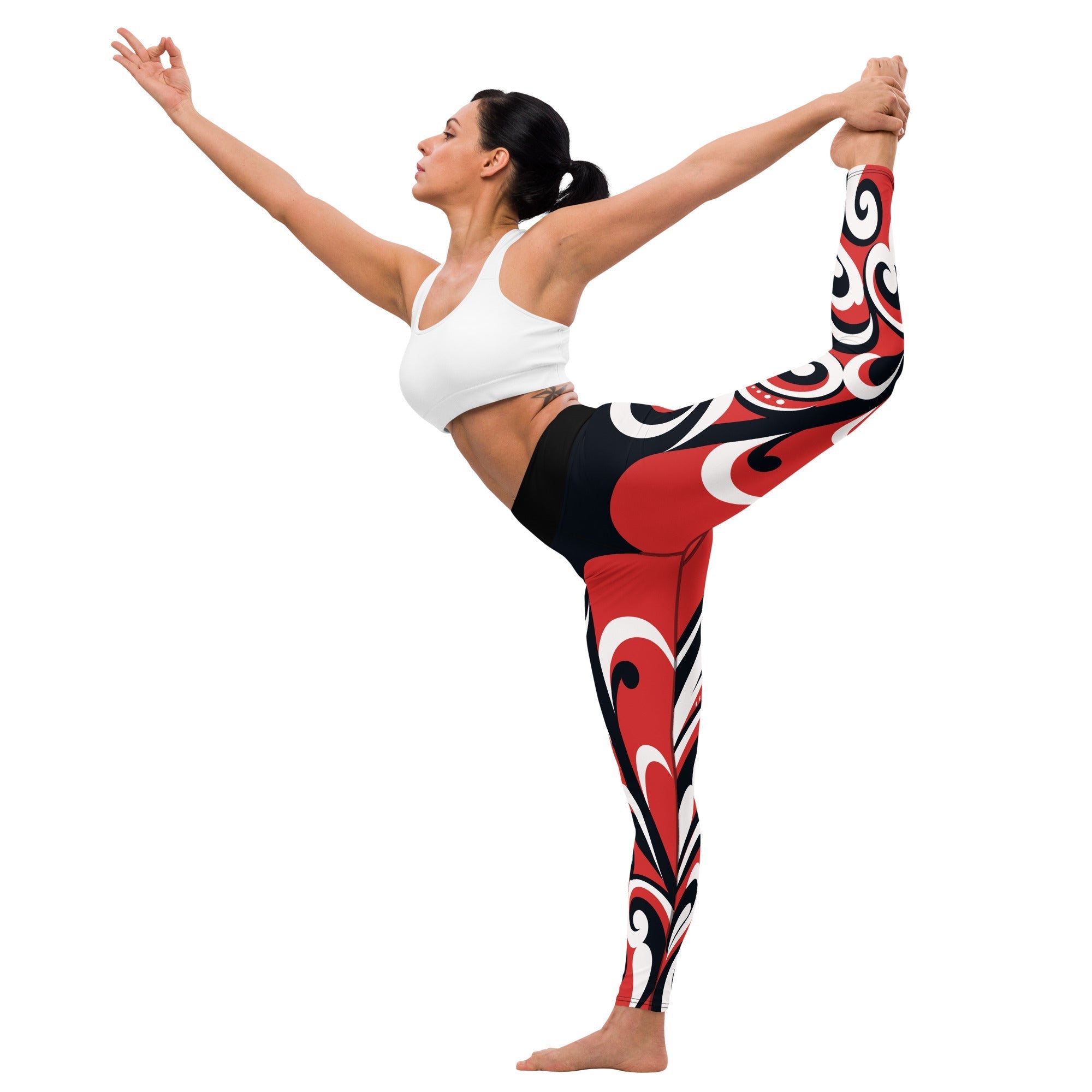 Swirl Heart Shaped Yoga Leggings